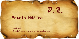 Petrin Nóra névjegykártya