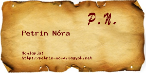 Petrin Nóra névjegykártya